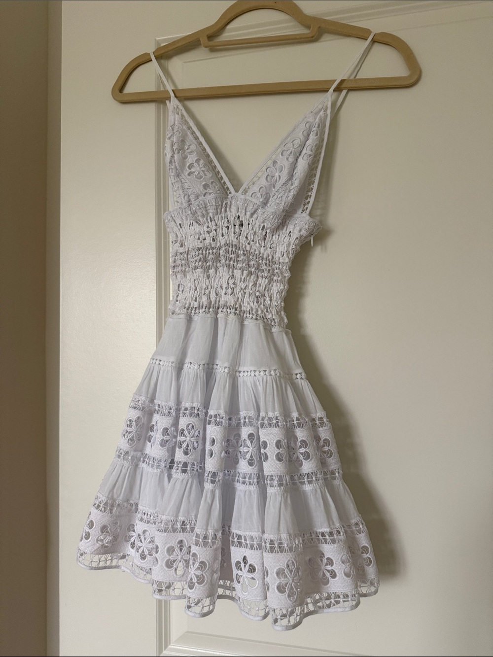 Charo Ibiza Isca White Eyelet Lace Mini Sundress